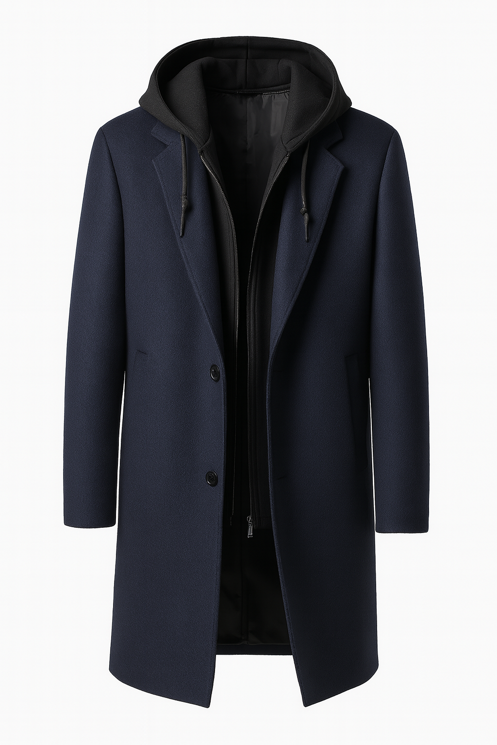 Winter coat with hood detached