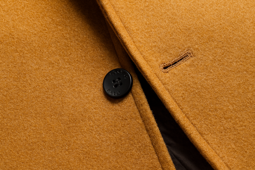 Close-up of button closure detail