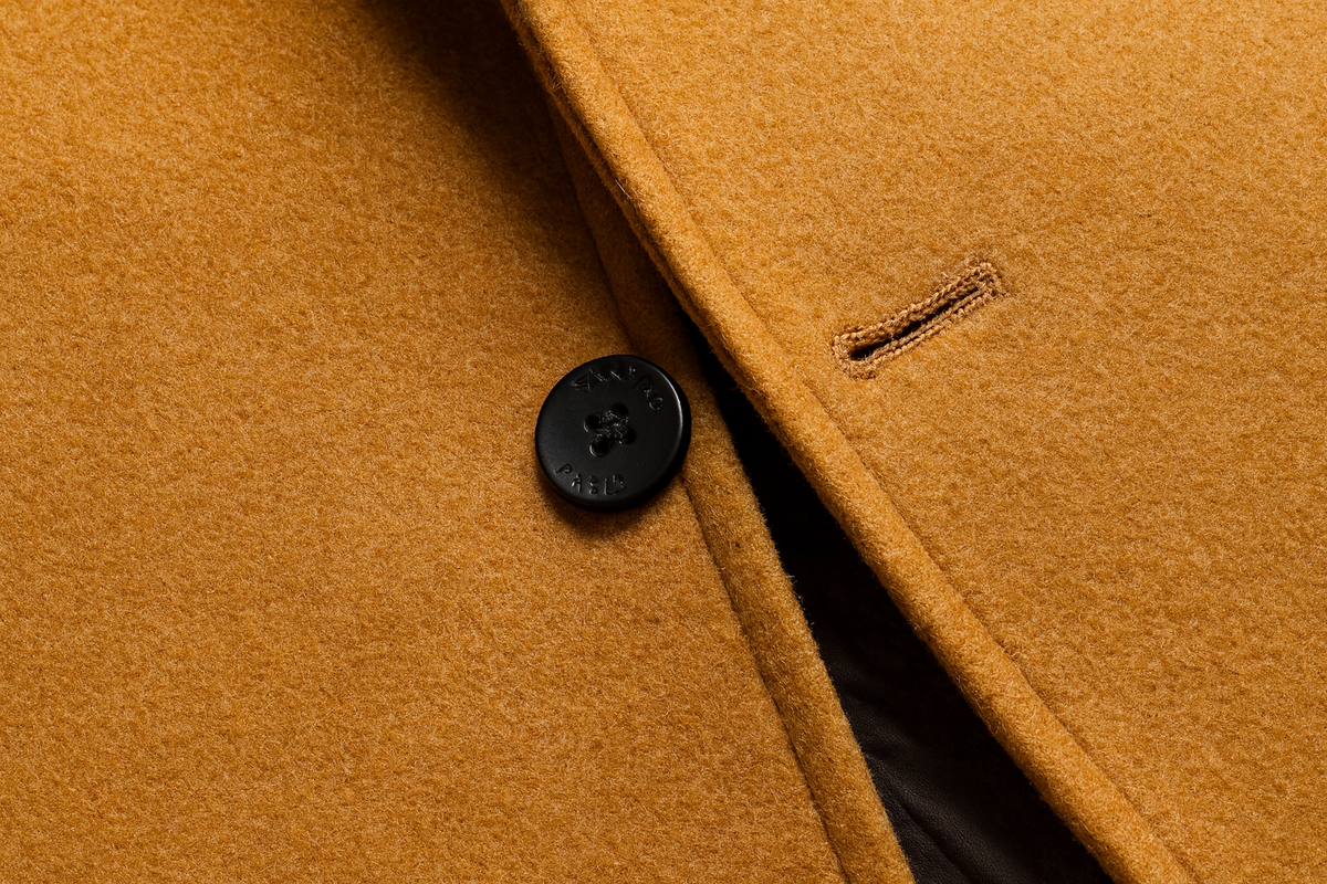 Close-up of button closure detail